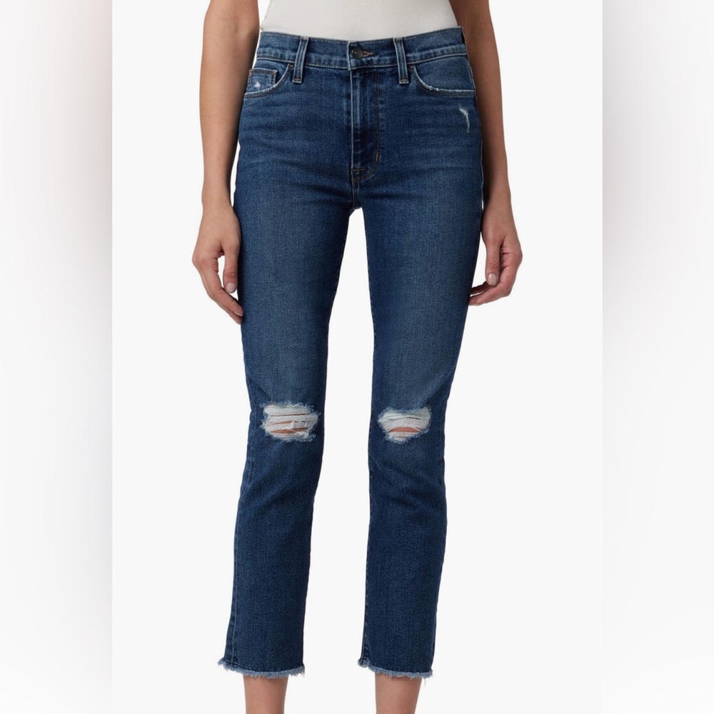 Hudson Jeans Blair High Waist Fray Hem Ankle Straight Leg Size 28